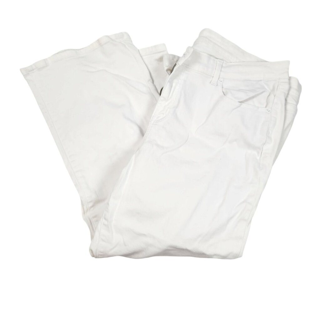 Torrid Women's Plus Size 20S Perfect Wide Leg Vintage Stretch White Denim Jeans